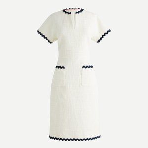 JCrew Ivory Tweed Dress with Rickrack NWT Sz 4
